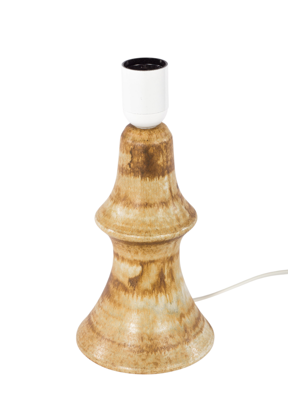 Modighus.se vintage keramiklampa från Ego Stengods Atelje i brun glasyr med ny el