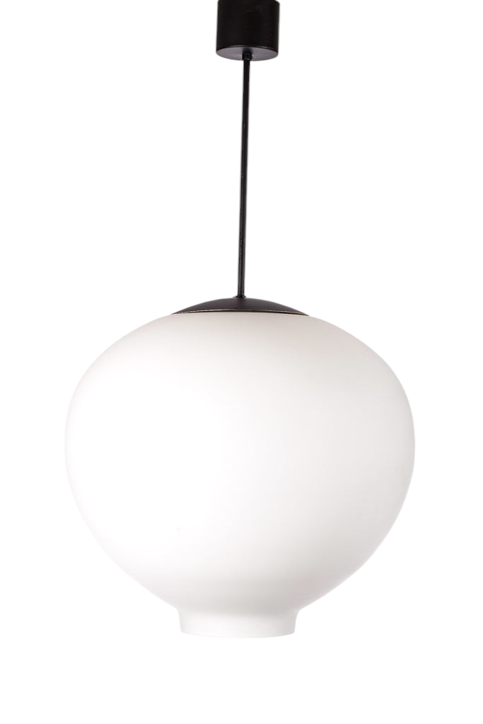 Stor taklampa i mattglas med pendel i valfri längd,