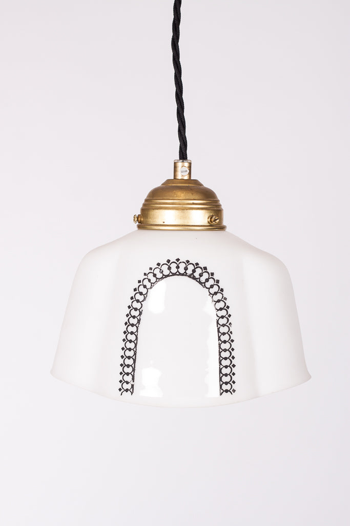 Fönsterlampa vitt glas