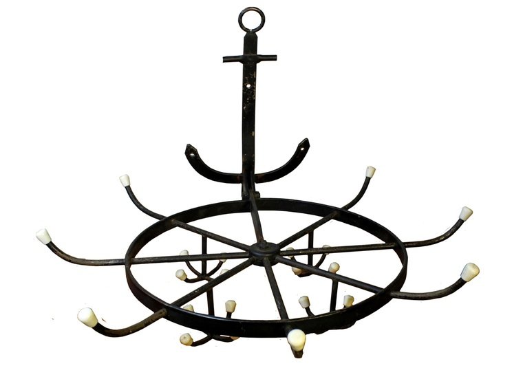 Väggmonterad klädhängare i stringmodell med metallram, 1950-tal