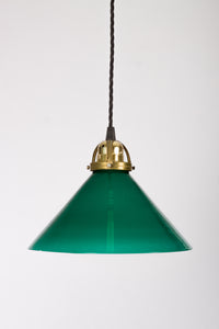 Skomakarlampa med grönt glas