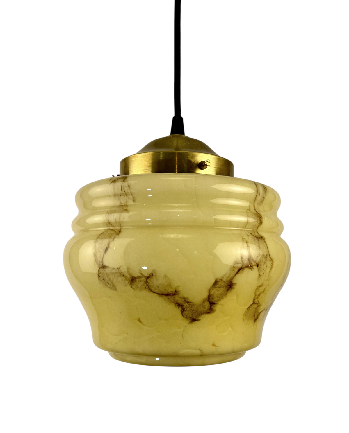 Marmorerad taklampa i glas