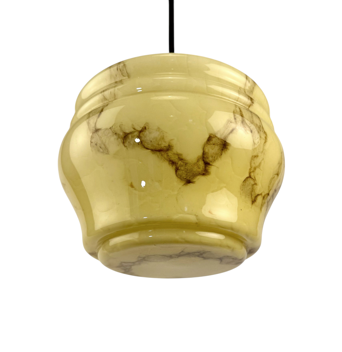 Marmorerad taklampa i glas