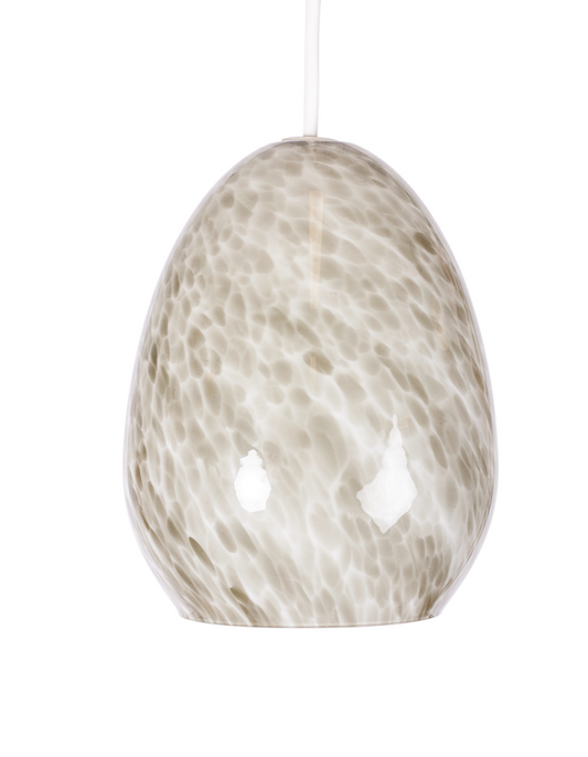 Charmig fönsterlampa formad som ett ägg i gråmelerat glas