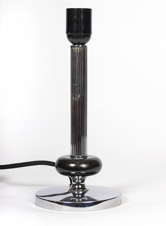 Smal lampfot i svart lackad metall, art deco-stil,. 1930-tal
