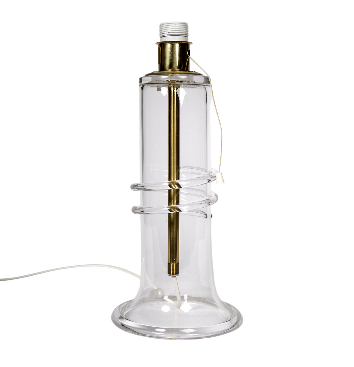 Stor elegant bordslampa i klart glas. Från Atelje Lyktan Åhus med design av Hannelore Dreutler