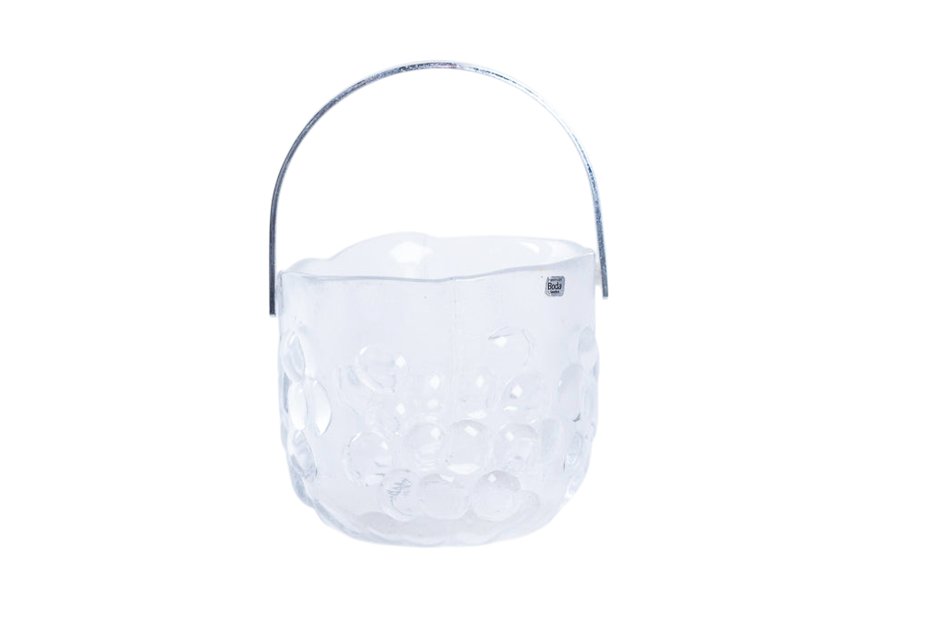Isskål med kulmönster. Från Boda Glasbruk
