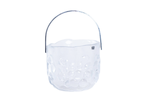 Isskål med kulmönster. Från Boda Glasbruk