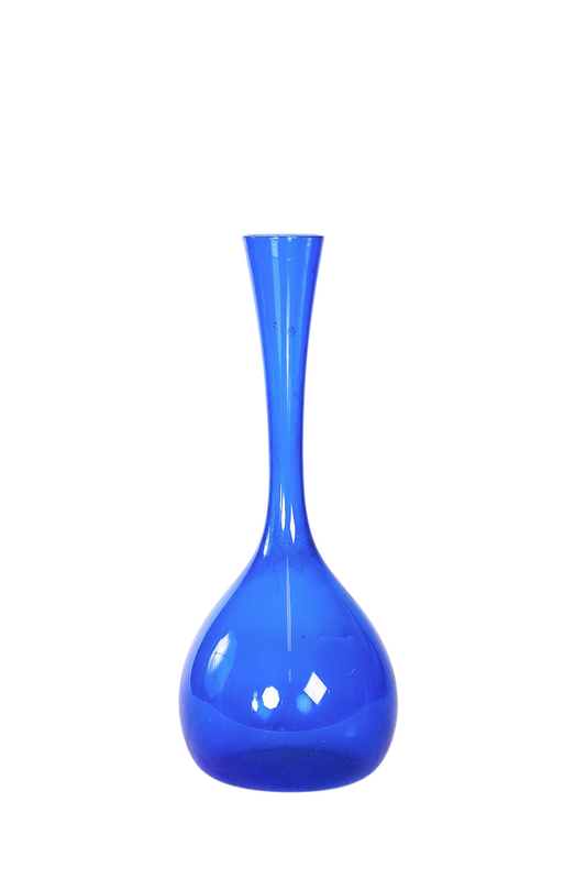 Bulbvas i blått glas.