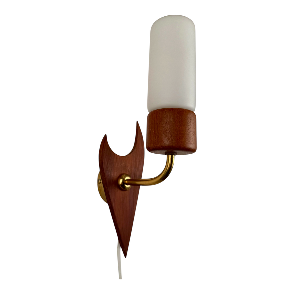 Vägglampa teak glas
