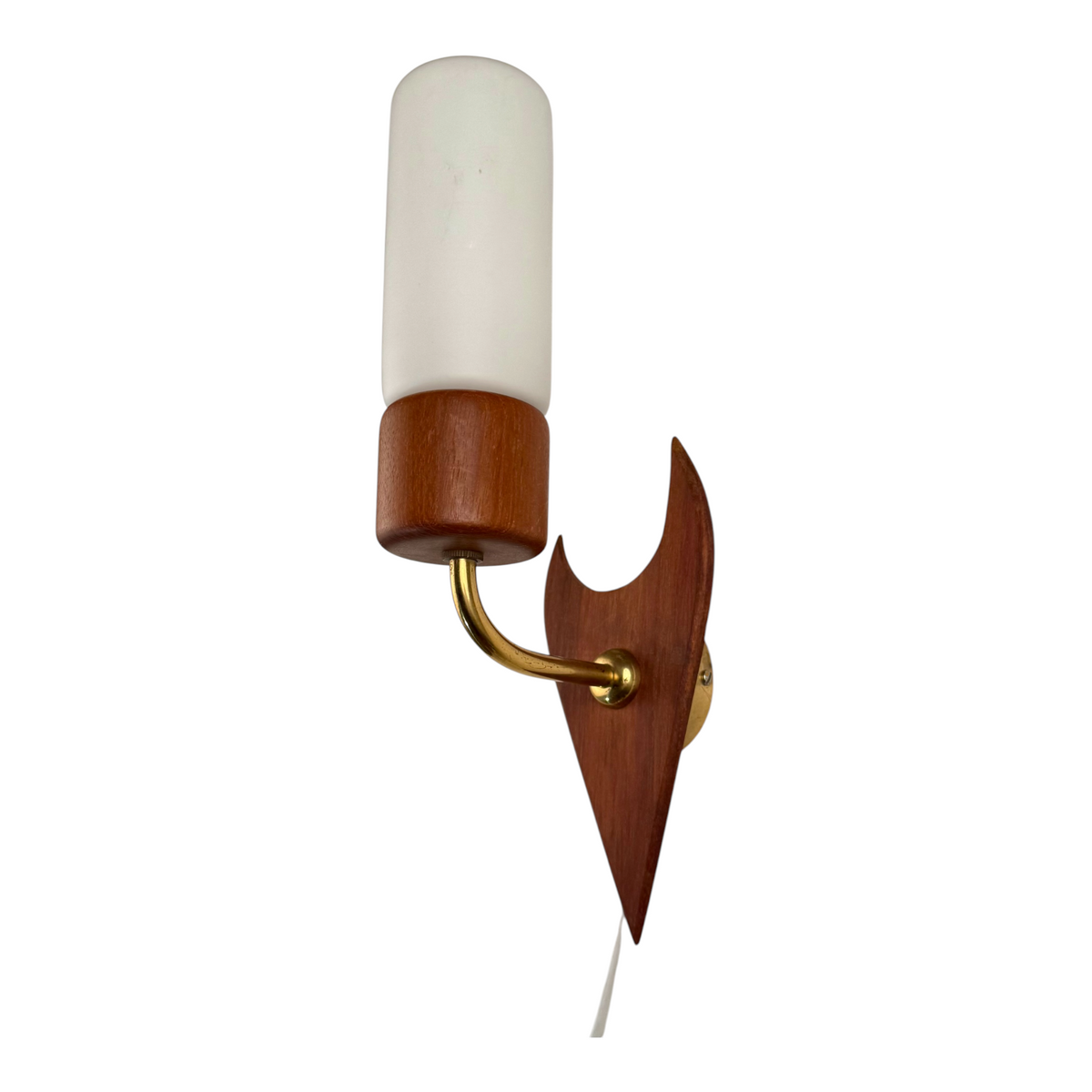 Vägglampa teak glas