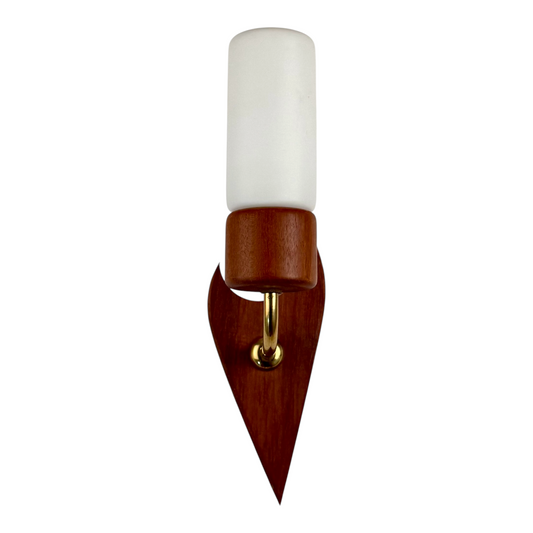 Vägglampa teak glas
