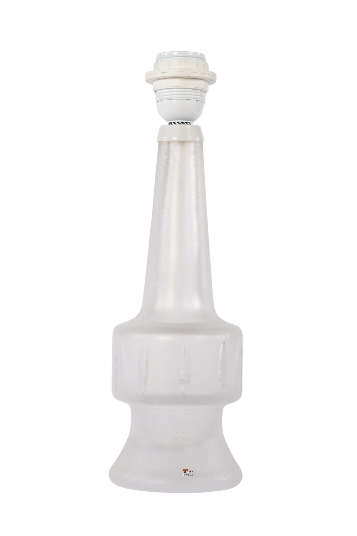 Bordslampa i klart glas. Från Kosta Glasbruk, designer Ove Sandberg