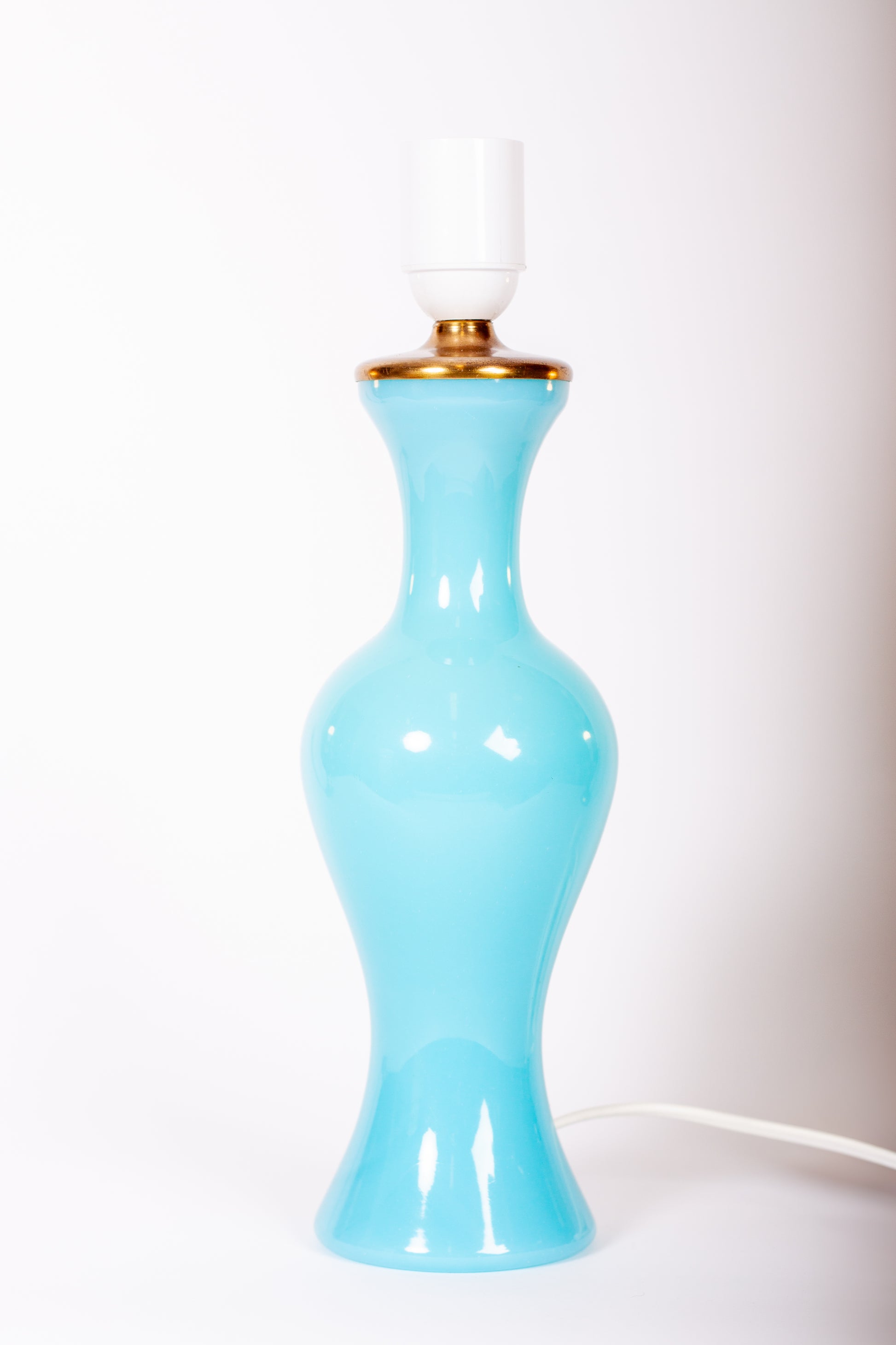 Vacker lampfot i turkost glas, 1960-tal
