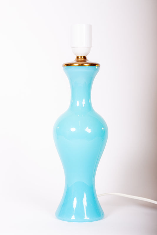 Vacker lampfot i turkost glas, 1960-tal

