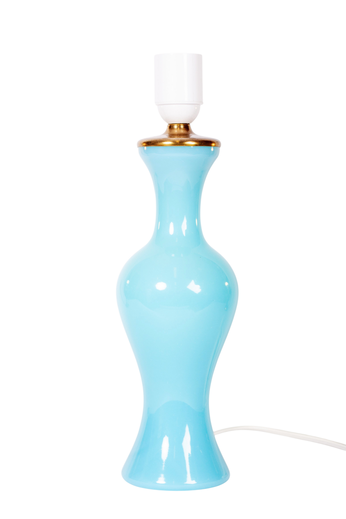 Vacker lampfot i turkost glas, 1960-tal