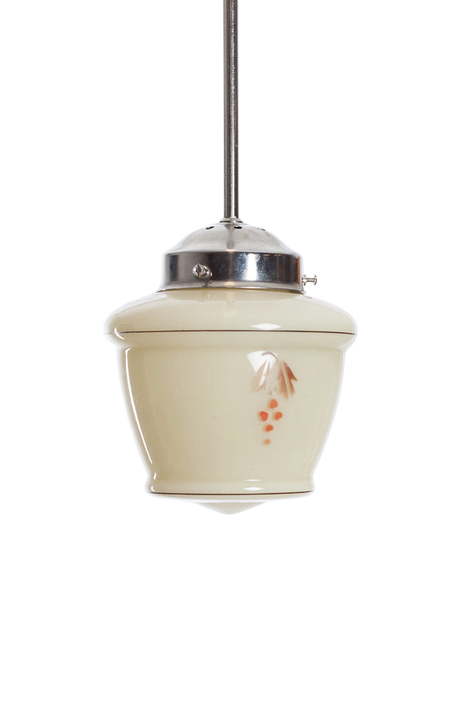 Liten pendelkupa med blommotiv från 1930–50-tal