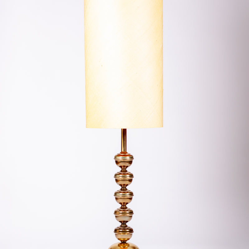 Retro golvlampa i mindre modell med kulformation i blank mässing, 1960-tal
