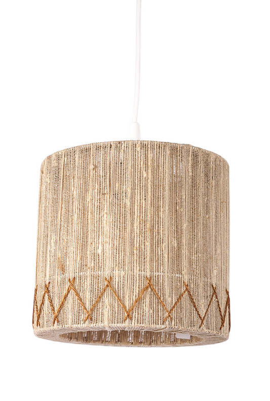 Retro taklampa med skärm flätad i textiltråd, vintage belysning