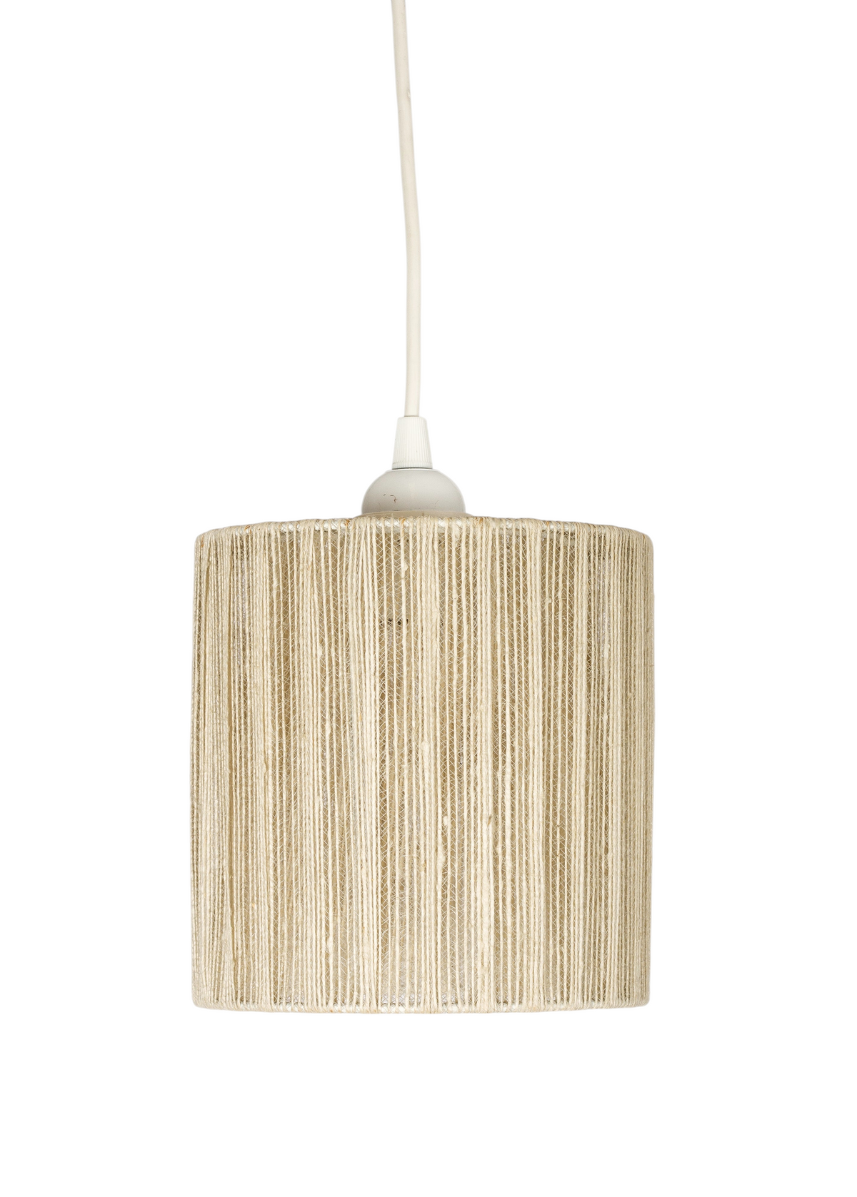 Retro taklampa med skärm flätad i textiltråd. 70-talsdesign