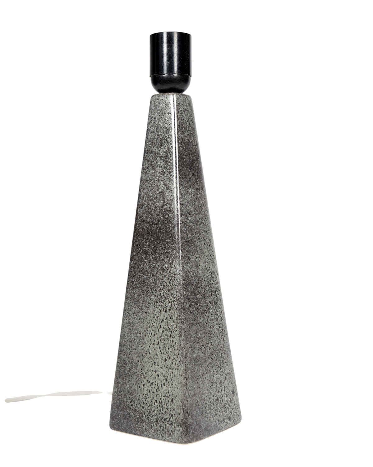 Stor bordslampa i grå keramik, cylindrisk form, skandinavisk design