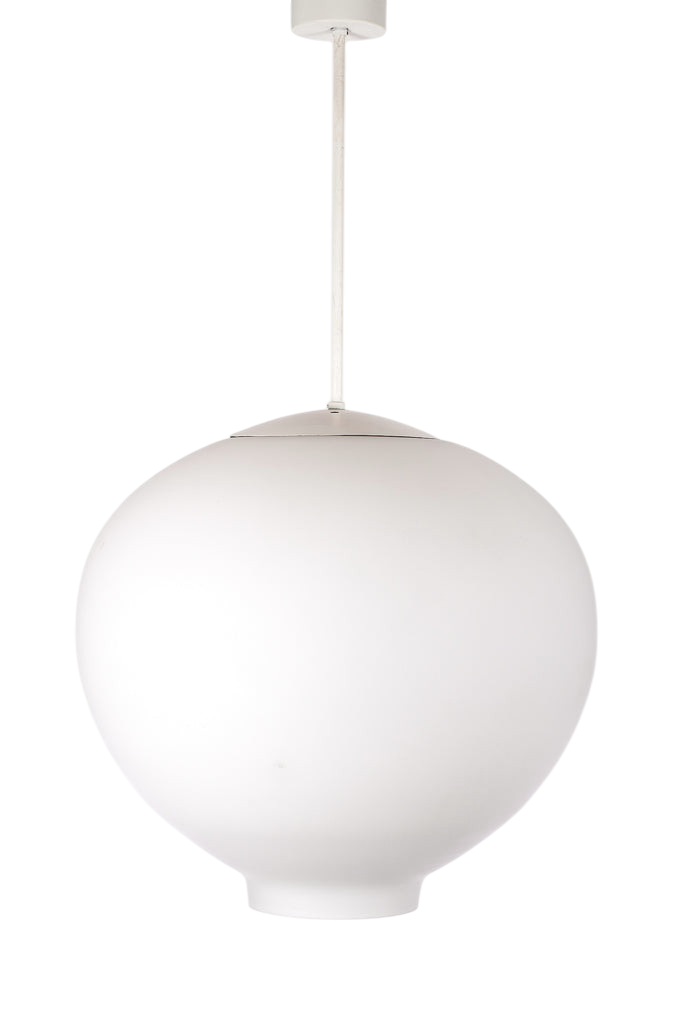 Stor taklampa i mattglas med pendel i valfri längd,