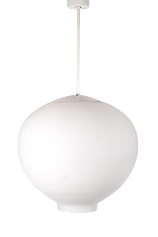 Stor taklampa i mattglas med pendel i valfri längd,