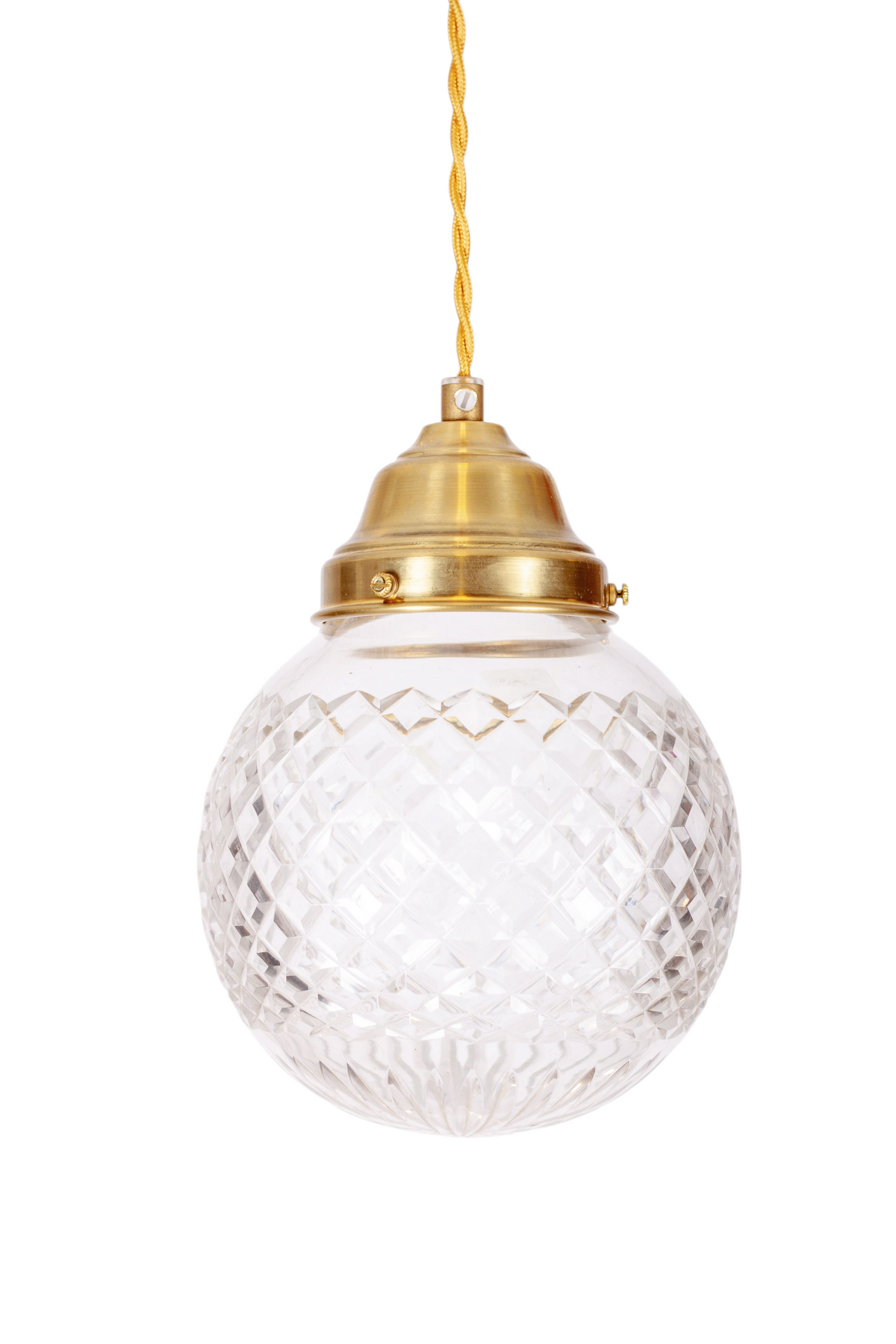 Elegant globlampa med slipat glas och mässingsfäste