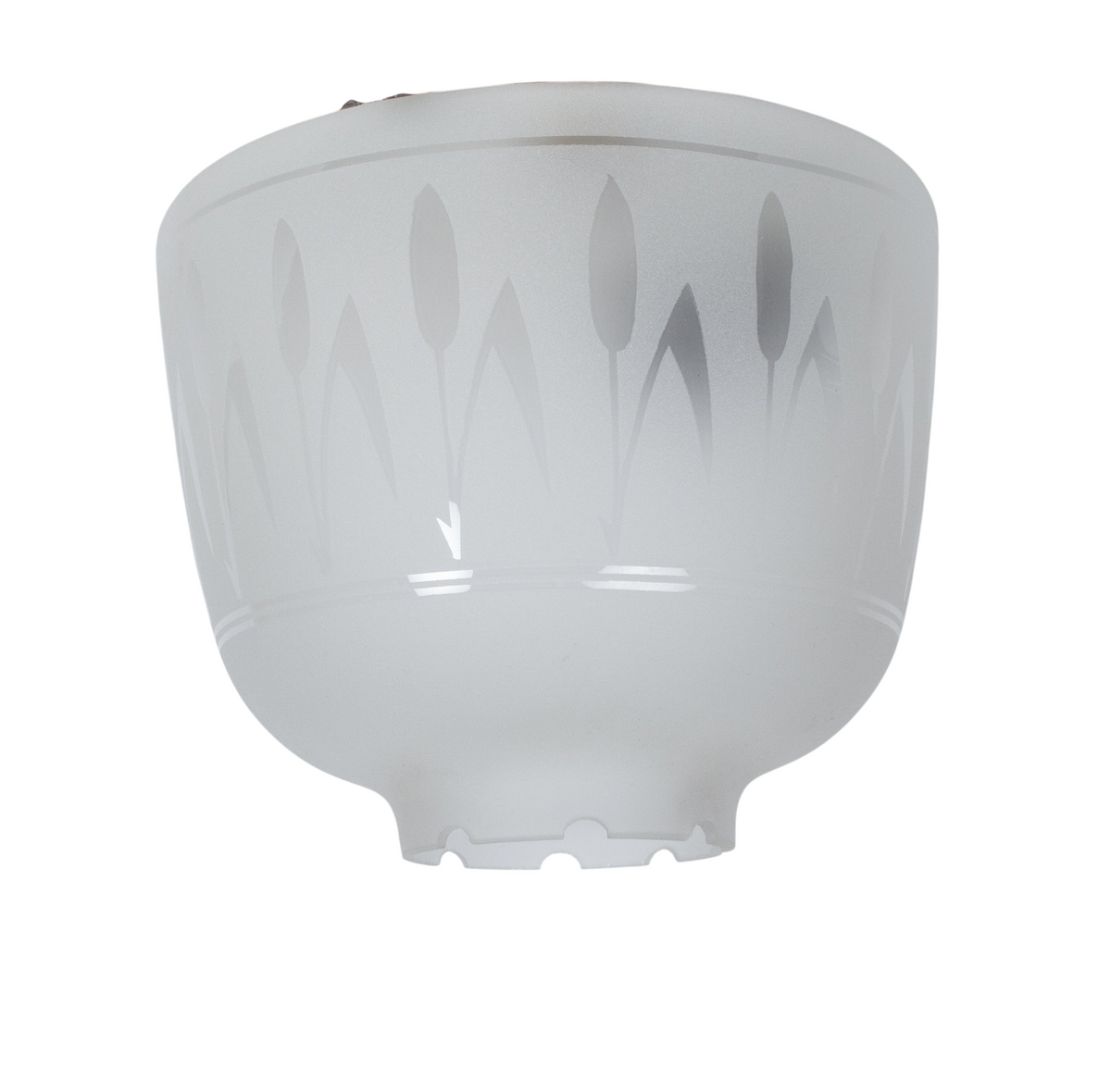 Takplafond från 1960-talet i frostat glas med reliefmönster, monteras tätt mot taket.