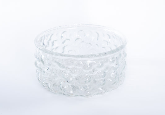 Glasskål med dekorativa bubblor
